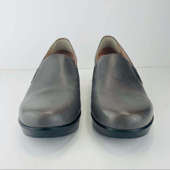 Dansko Women Clogs Size 8.5-9/39 Nursing Gray Leather Comfort Professional Wedge - Picture 4 of 16
